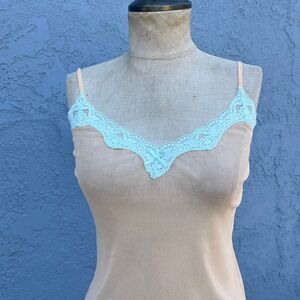 NWT Vintage Mary Green Tank Top Lace Camisole Size Small